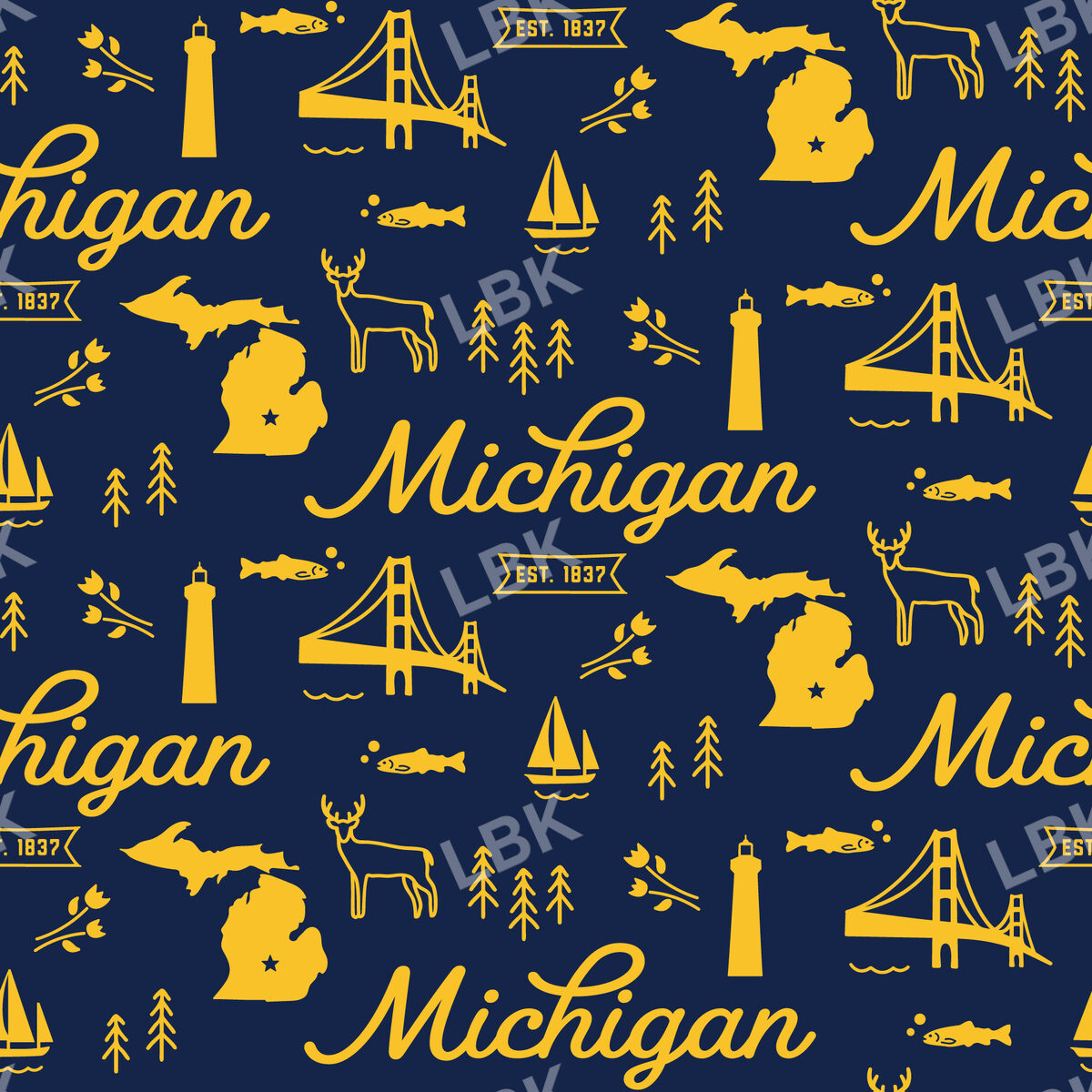 Michigan-navy and gold
