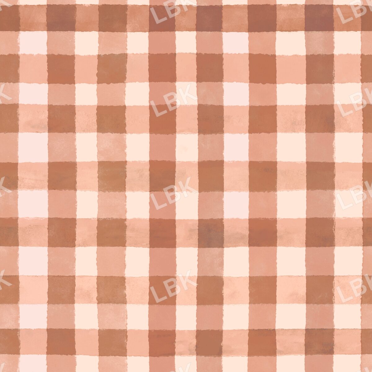 Fall harvest gingham plaid - autumn orange/blush