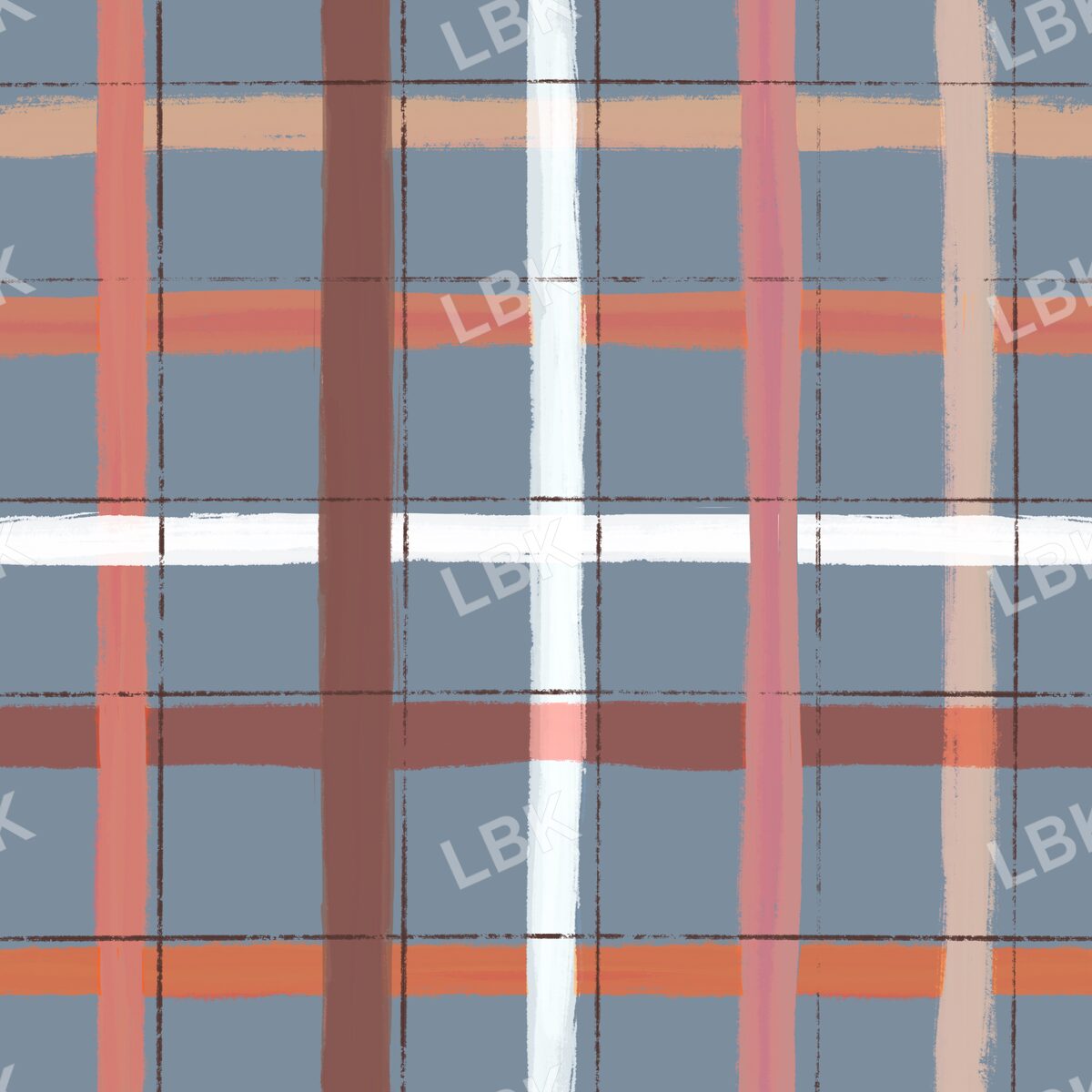 Dusty blue multi autumn plaid