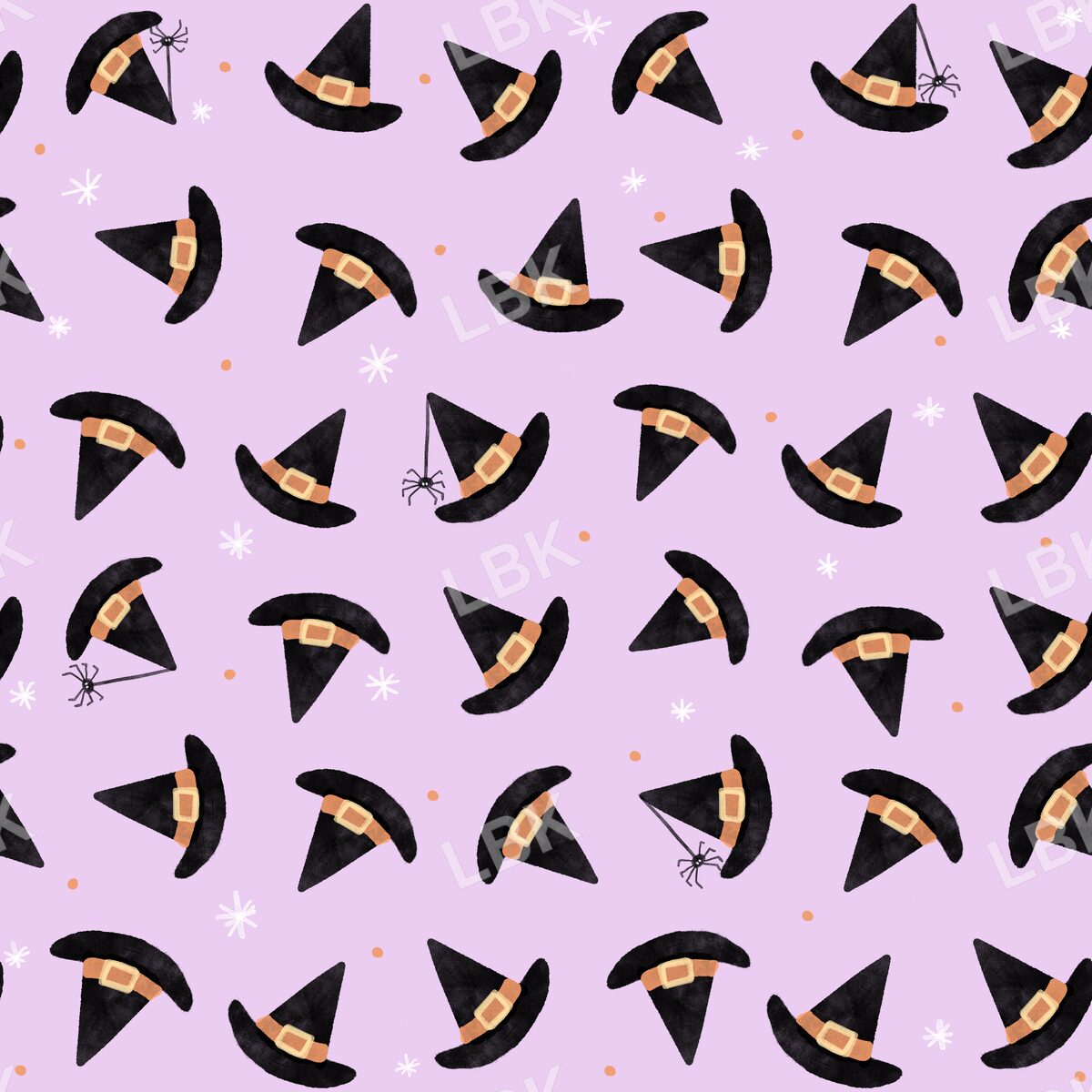 Tossed witch hats purple