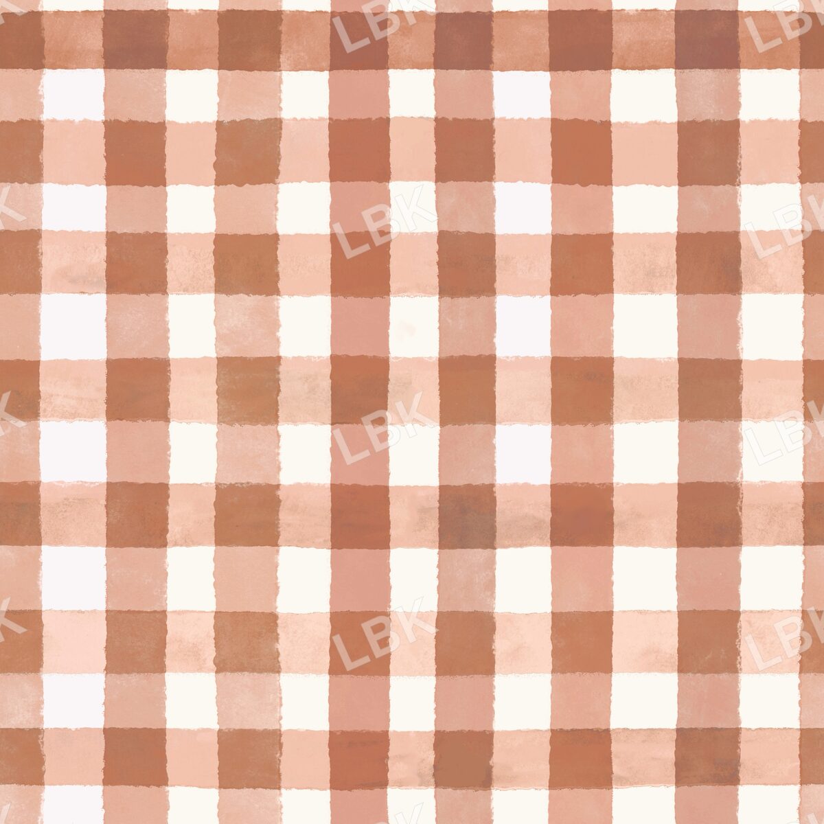 Fall harvest gingham plaid - autumn orange/cream