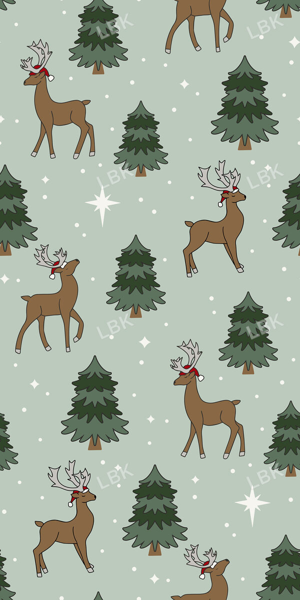 Classic Christmas Reindeer Mint
