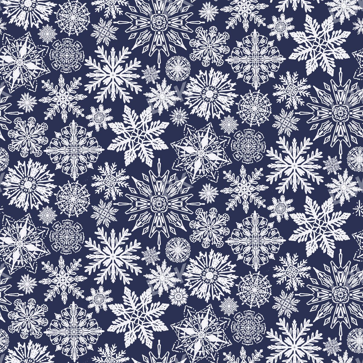 Snowflakes navy and white