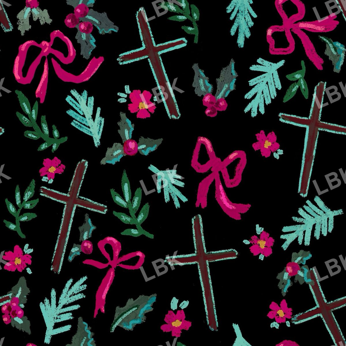 Holiday cross directional black and berry
