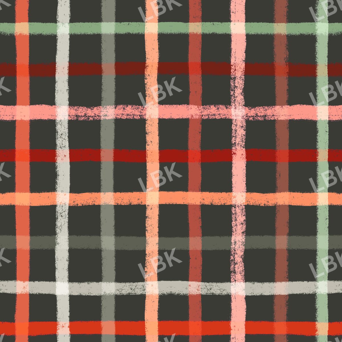 Olive multicolor gouache plaid