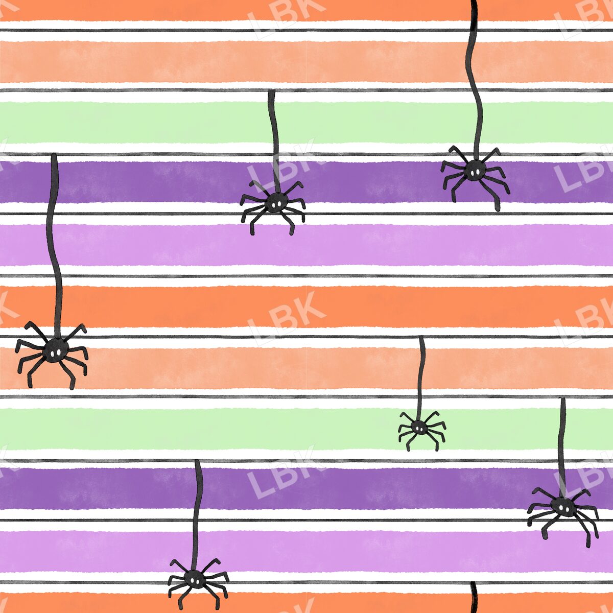 Bright halloween stripe with spiders