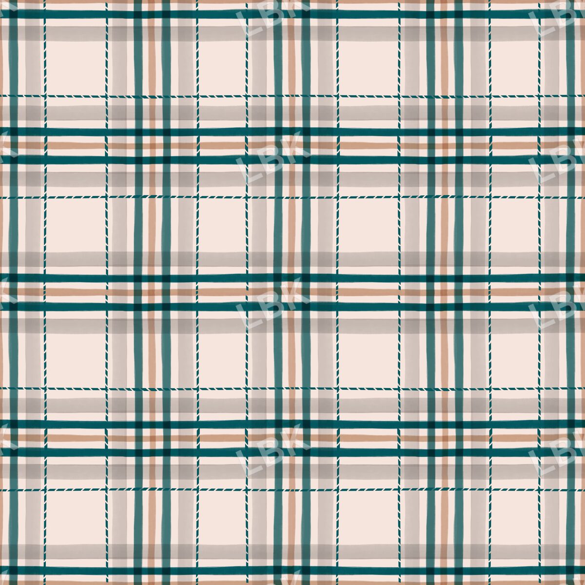 Thankful plaid teal cream