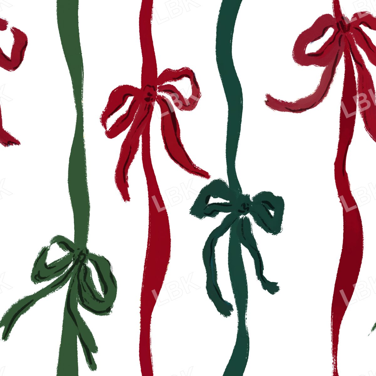 Ribbon bow vertical stripe white