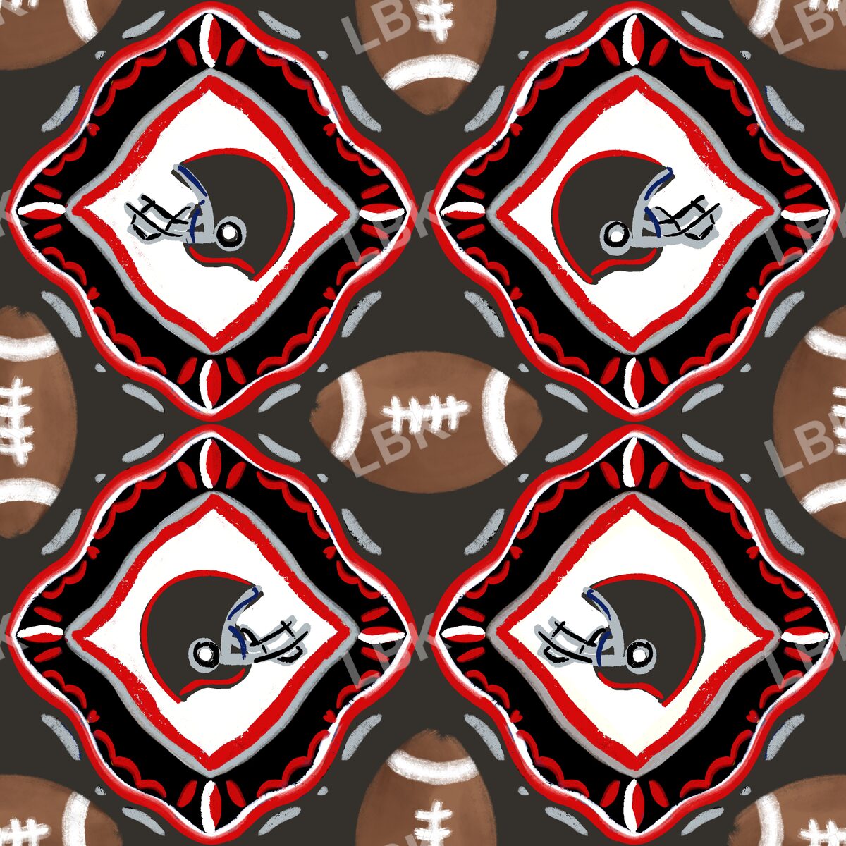 Tampa bay team football tiles pewter
