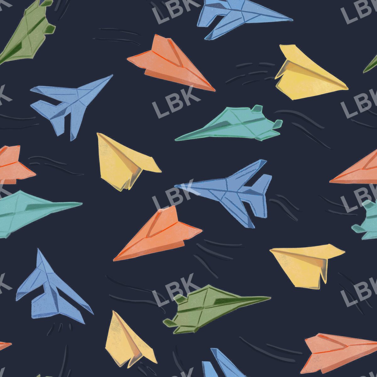 Paper airplanes - dark navy blue