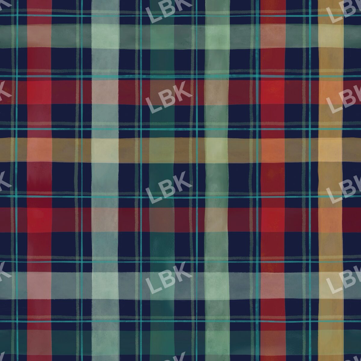 Joyous holiday plaid navy multi
