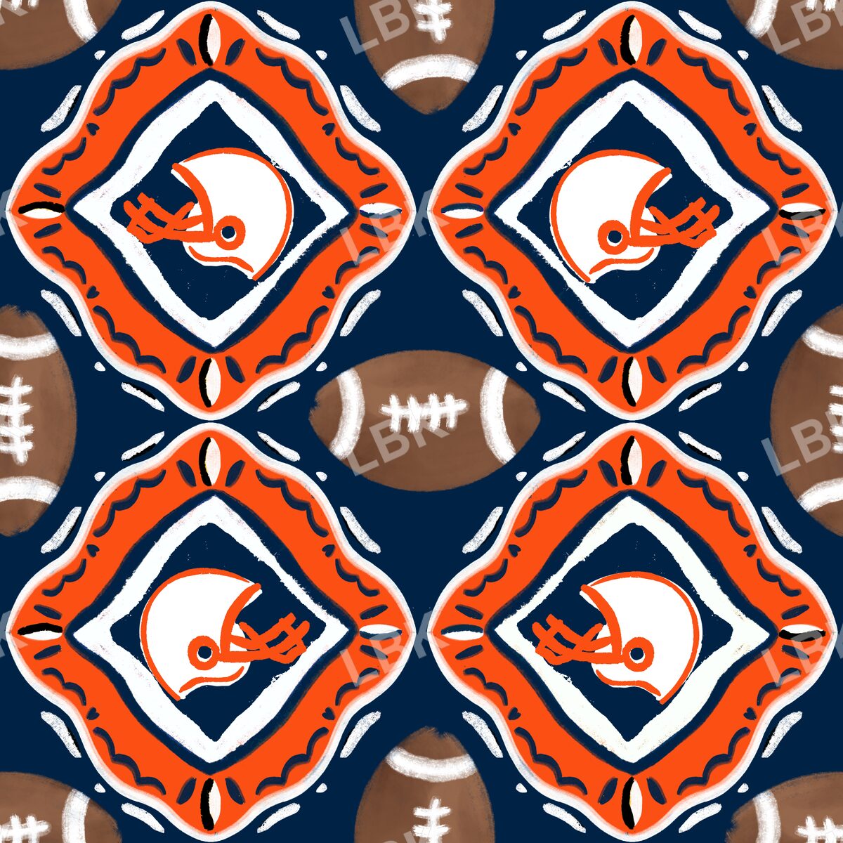 Denver team football tiles navy blue
