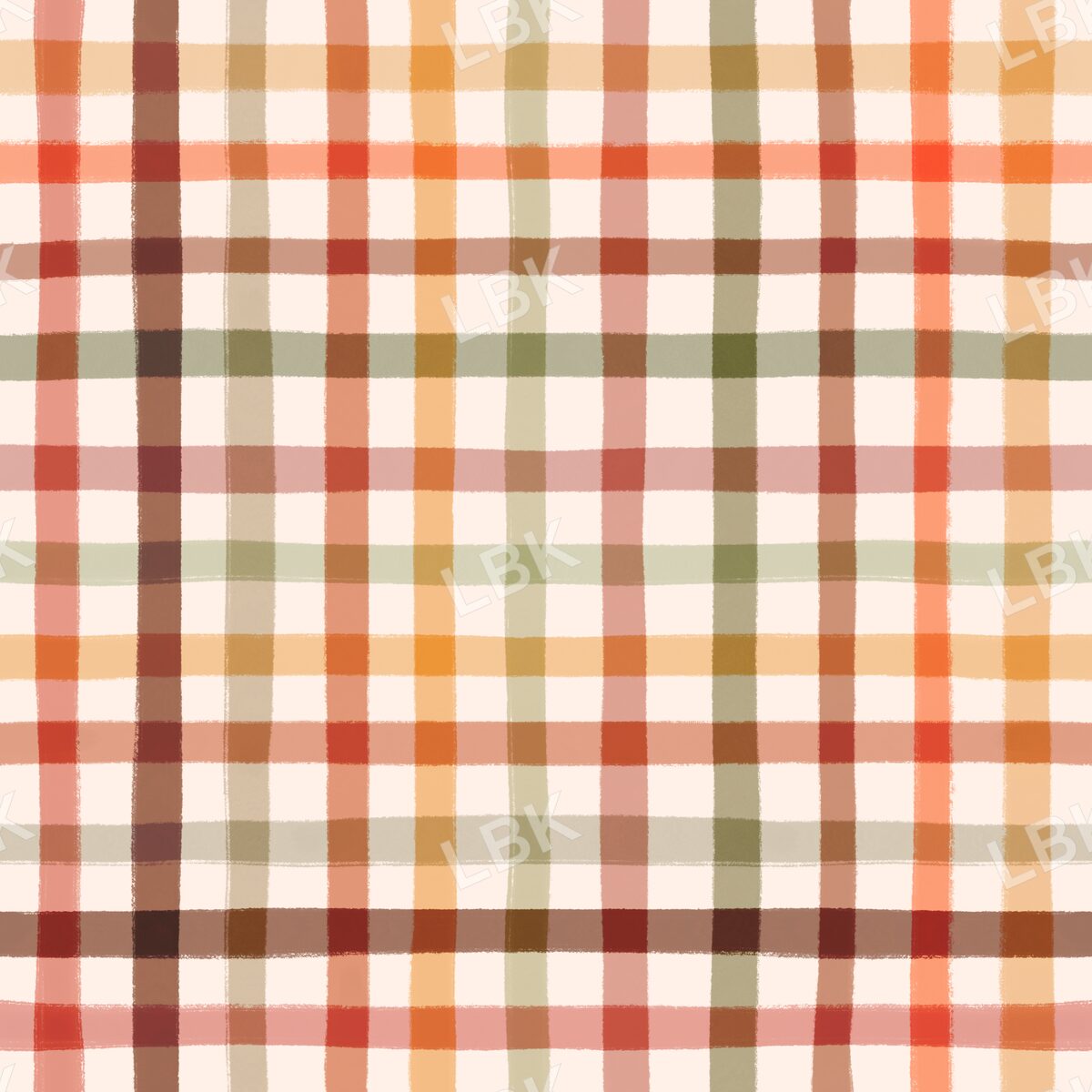 Autumn gingham multicolor tan