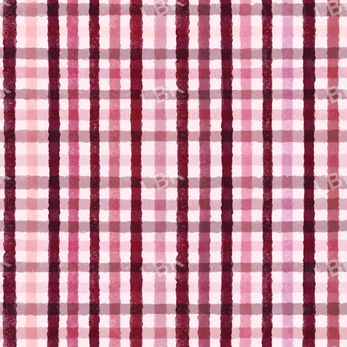 Cranberry pink watercolor plaid