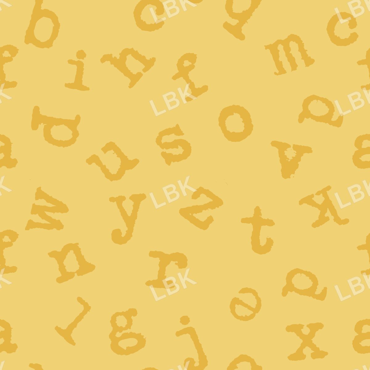 Typewriter alphabet toss - yellow tonal