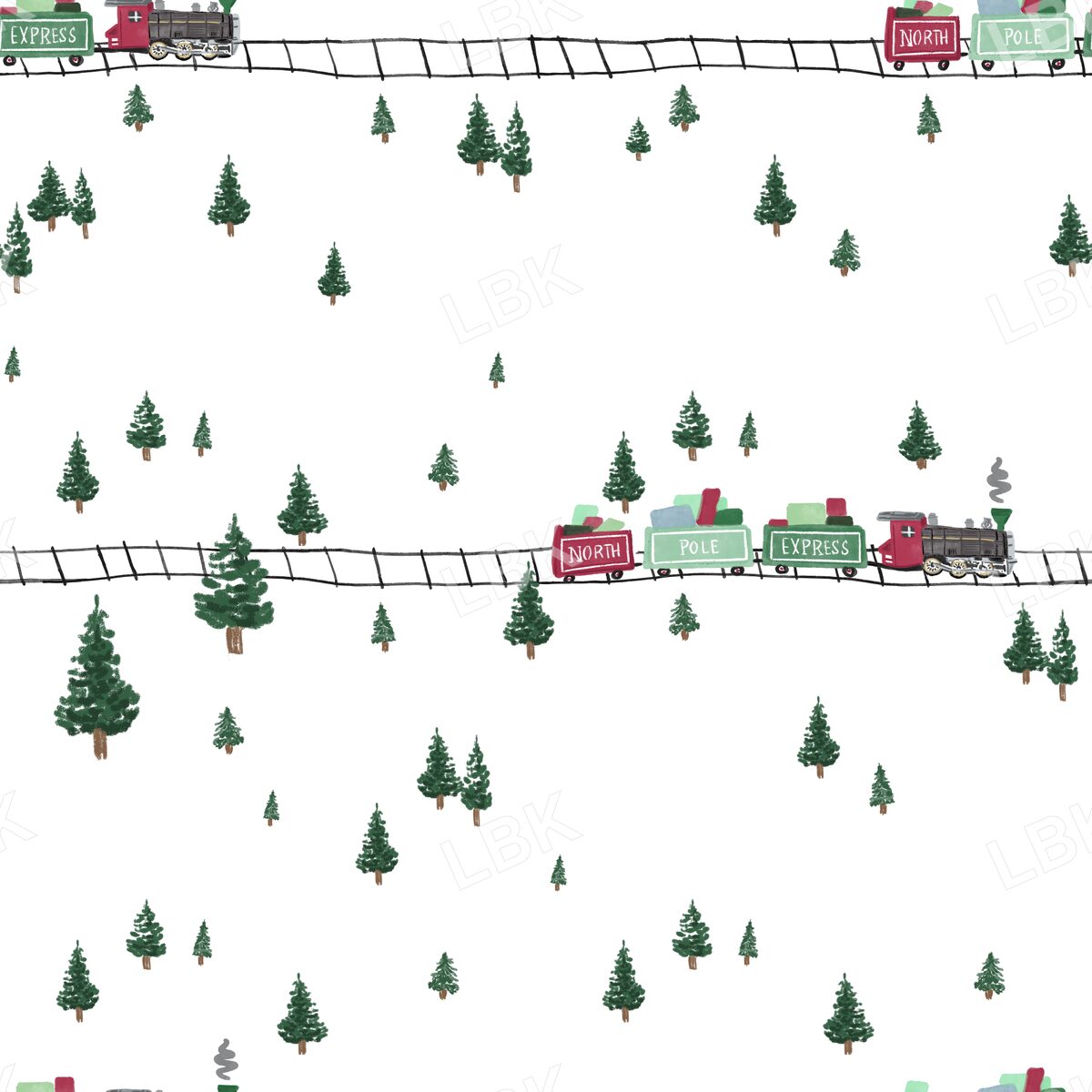 North Pole Express train white