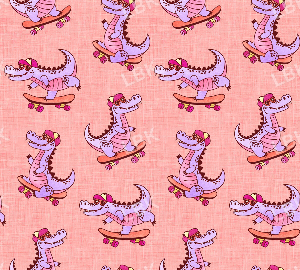 Skate Park Purple Gators Peach
