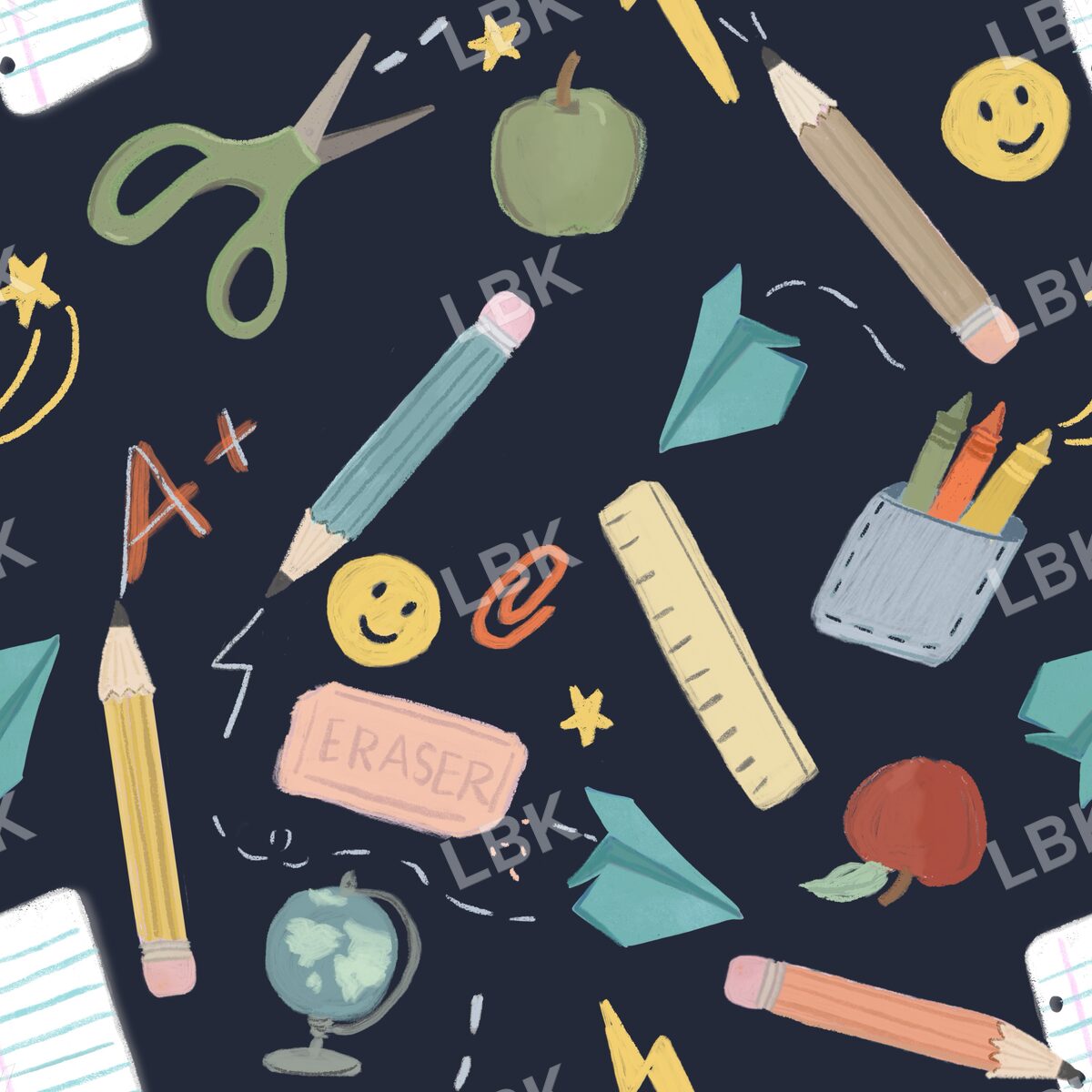 School supply desk essentials dark navy blue