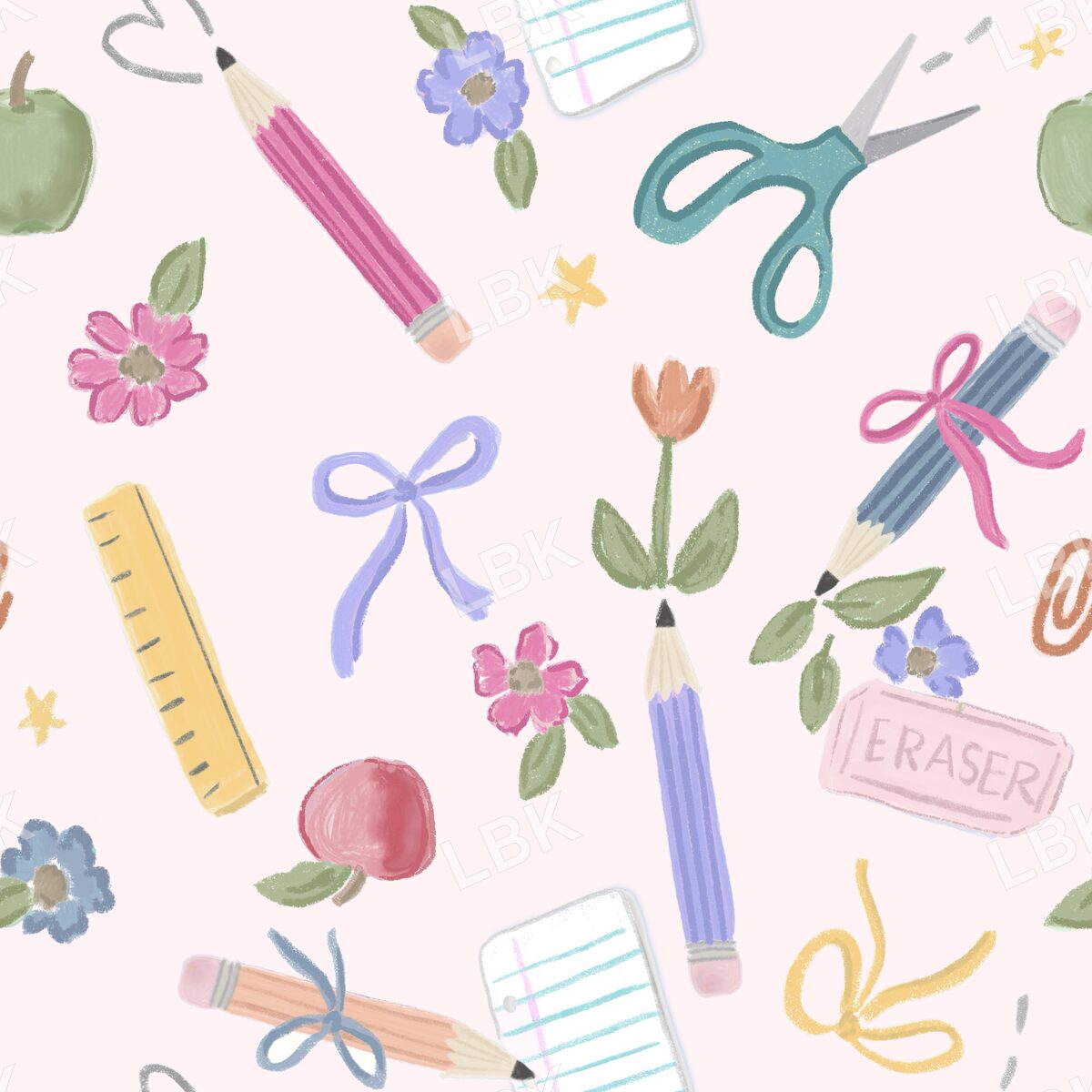 School desk essentials pink