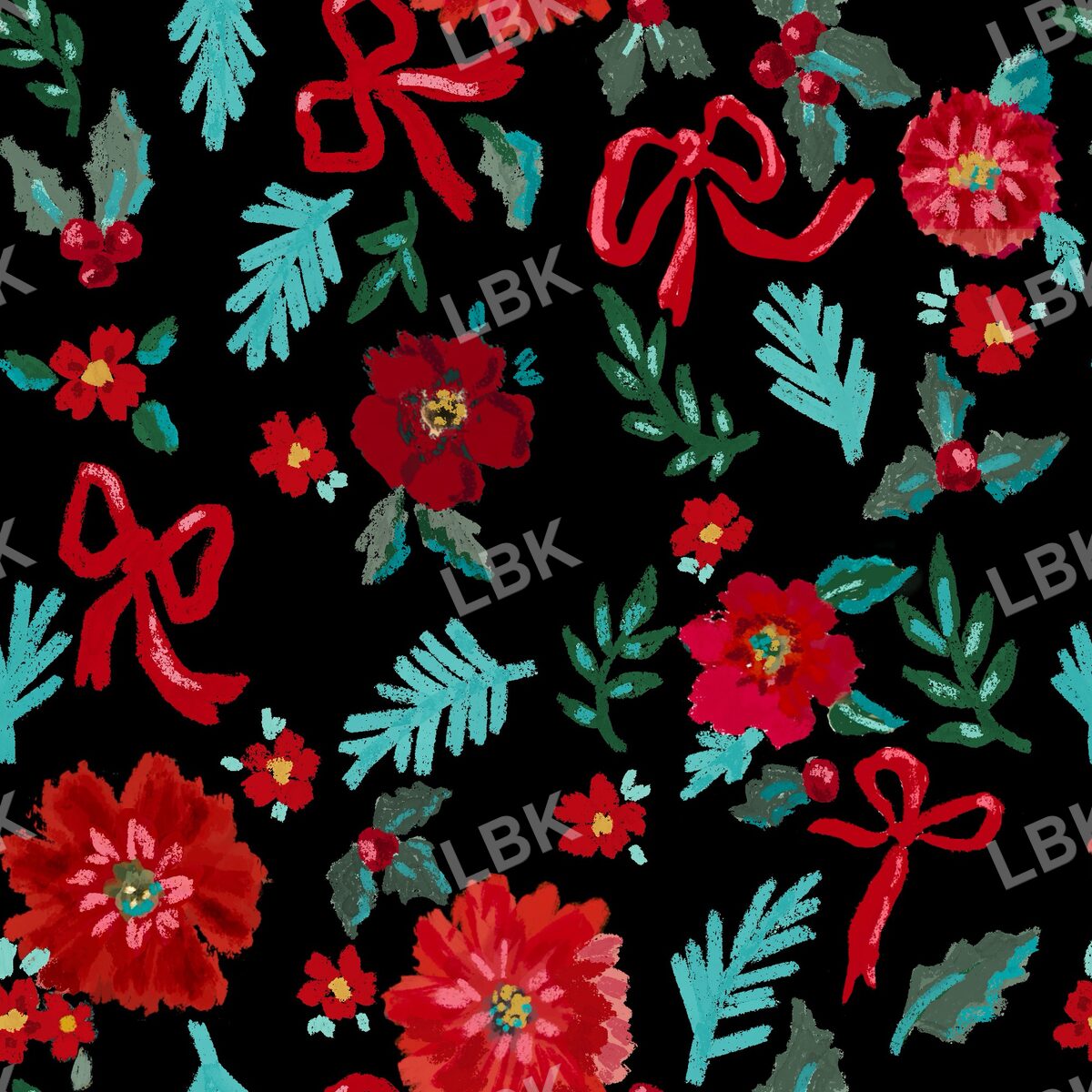 Scattered joy floral black