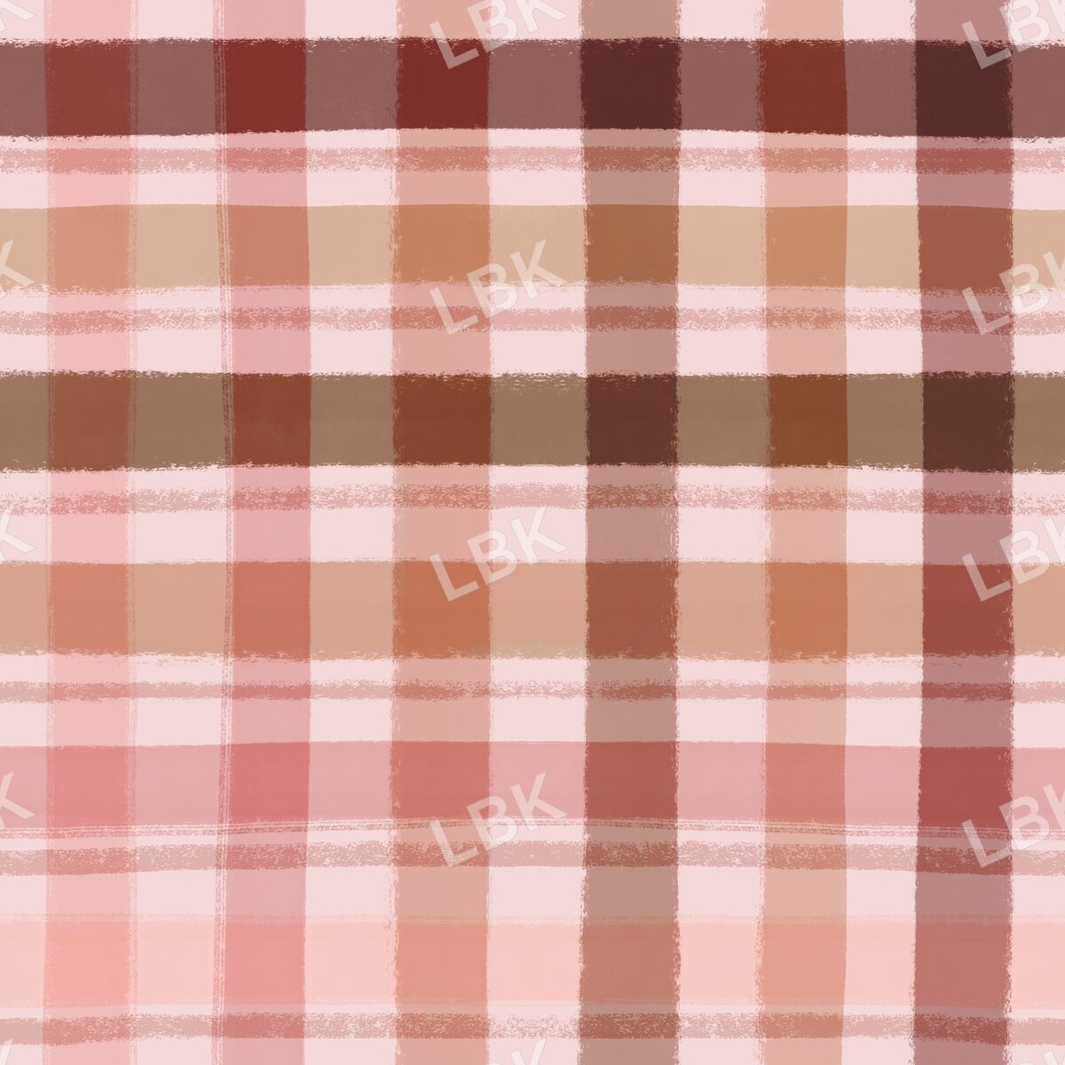 Terra cotta pink autumn multi plaid