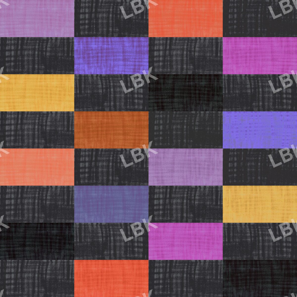 Multicolored rectangle checker faded tricorn black multi colored texture