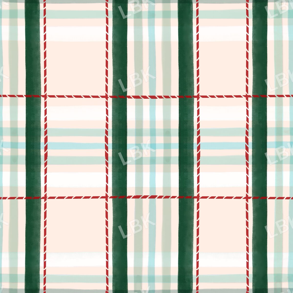 cream aqua mint plaid