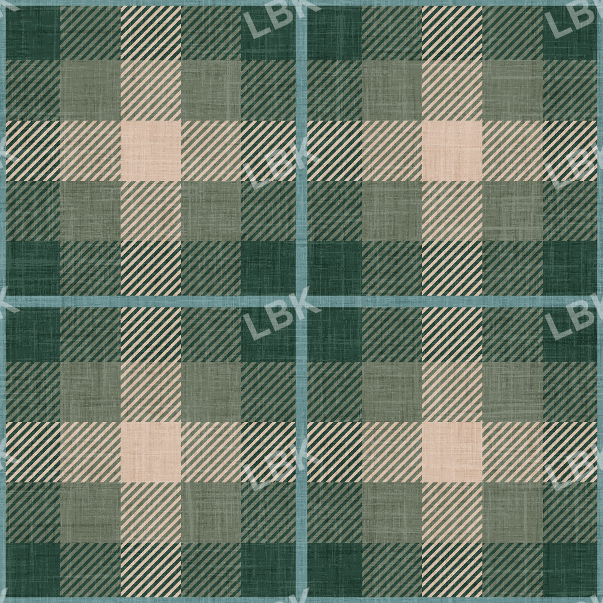 Christmas Faux Flannel Plaid Pine