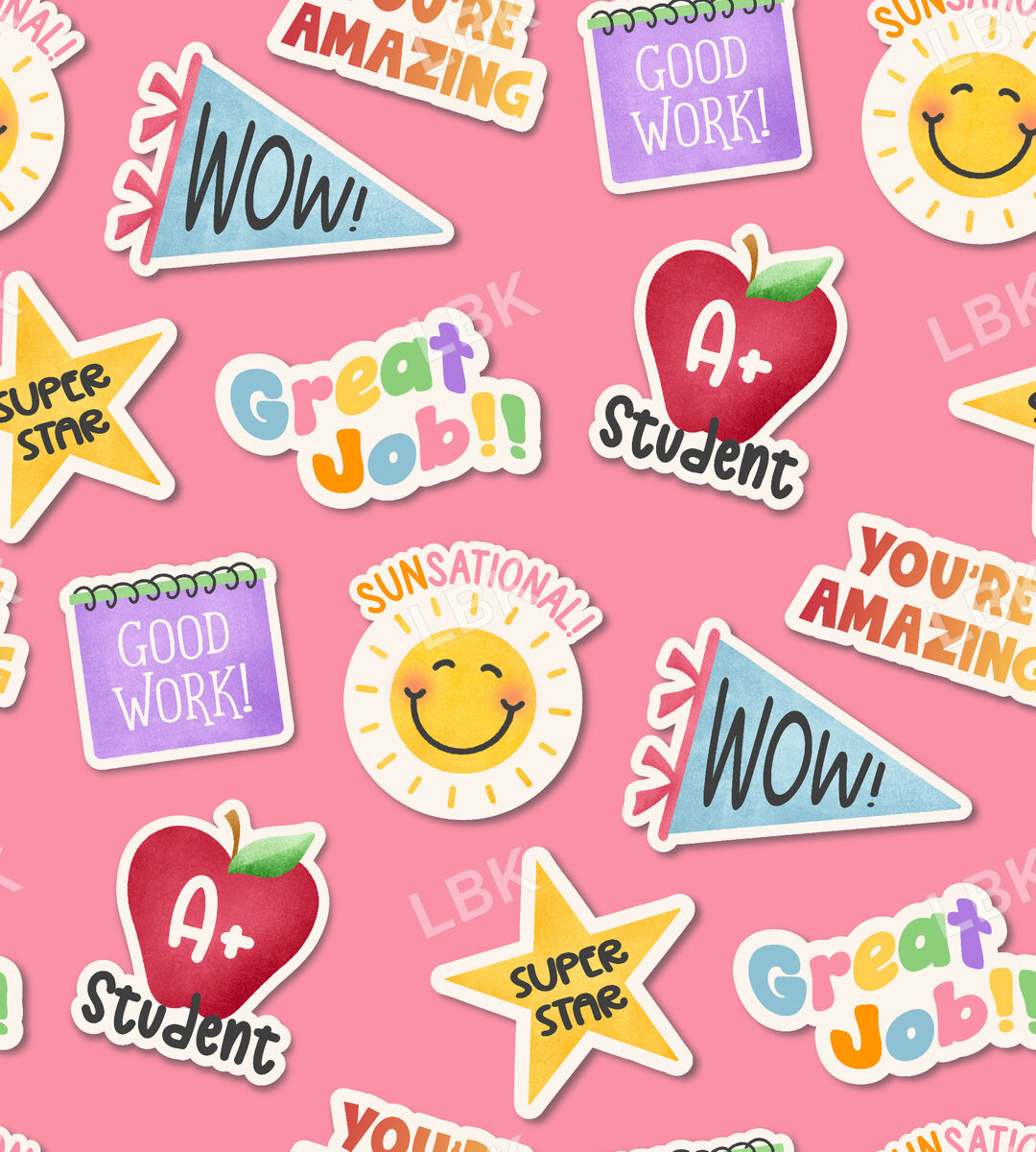 Back 2 School 2.0 Sticker Paper Pink