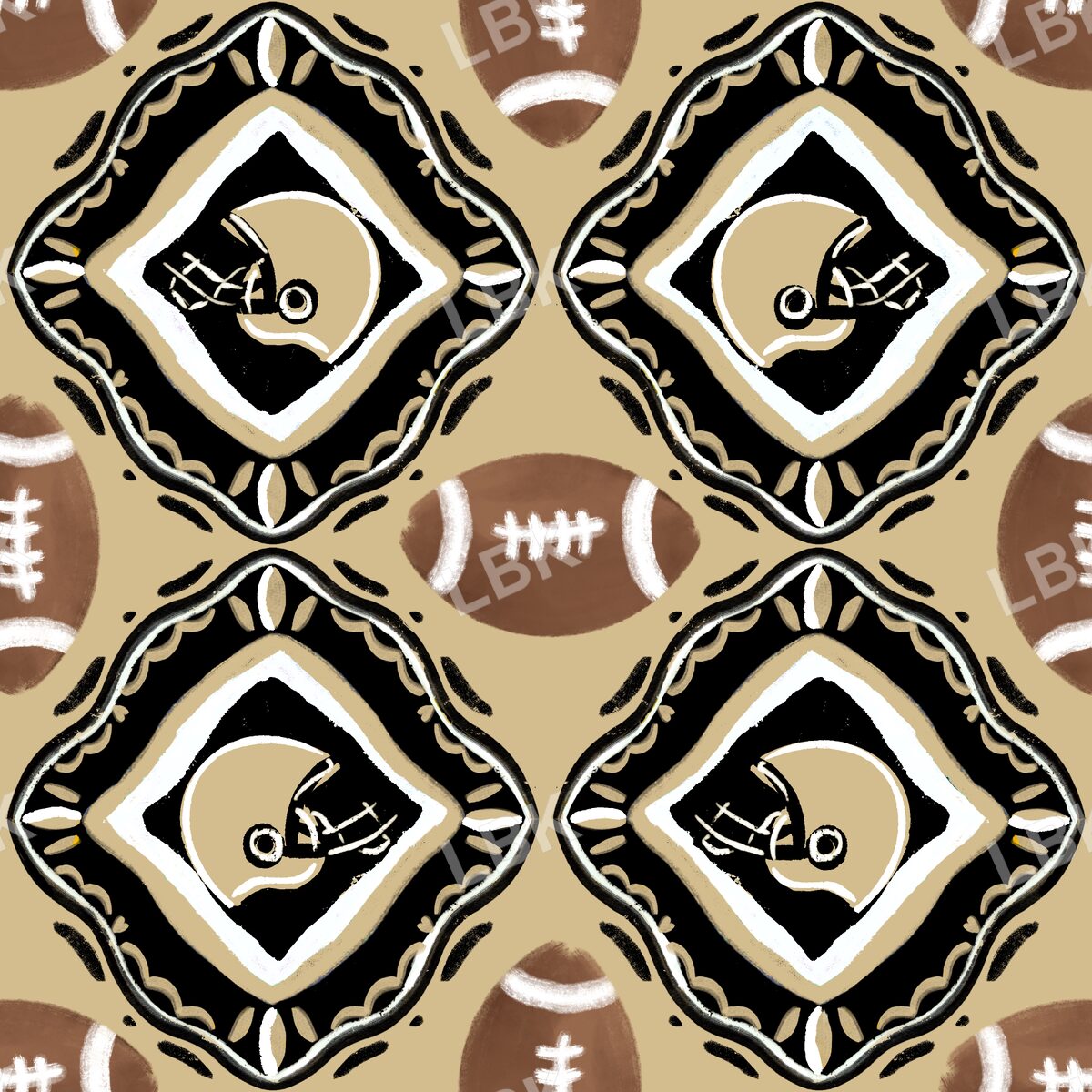 New Orleans team football tiles gold