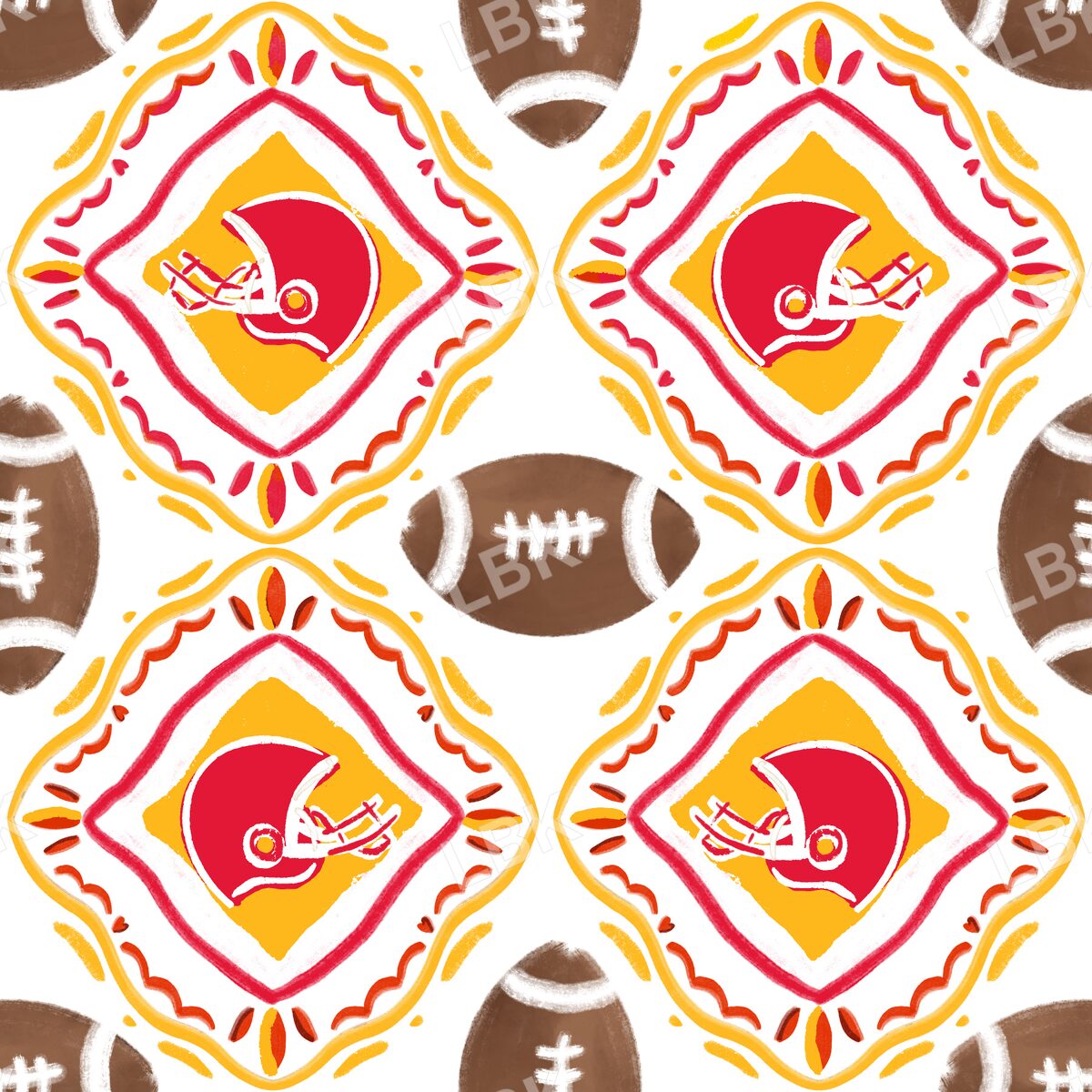 Kansas City team football tiles white