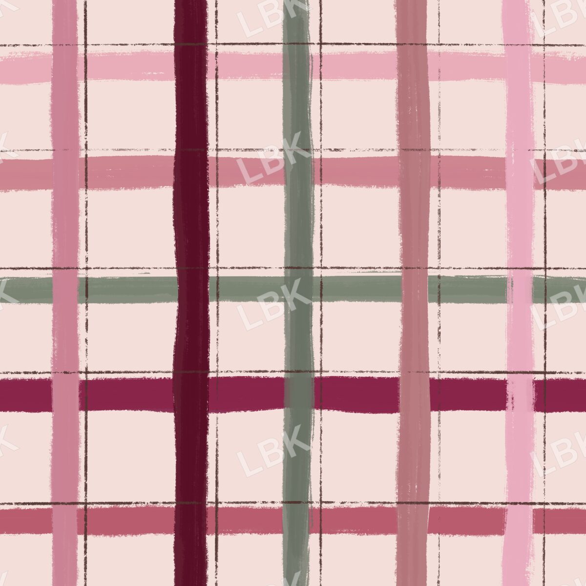 Blush pink multicolored plaid