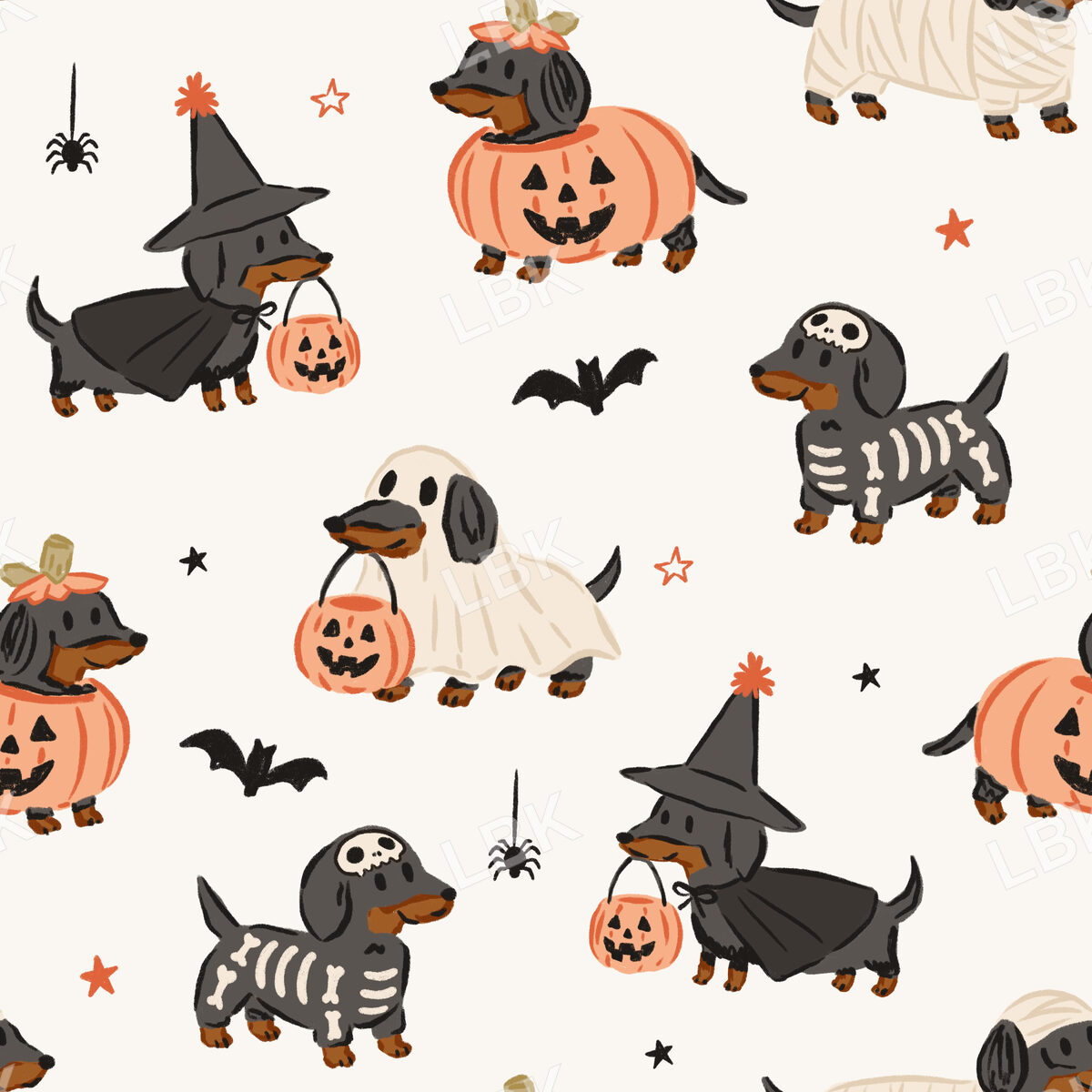 Halloween Dachshunds In Costume
