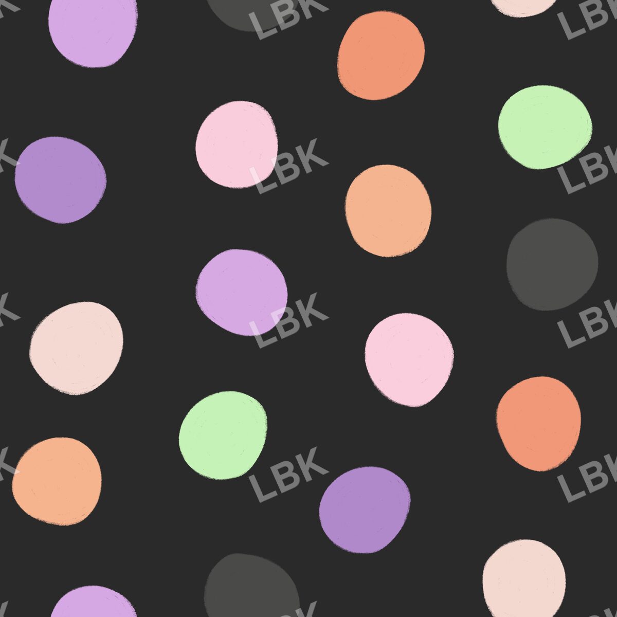 Multicolor polka dots black