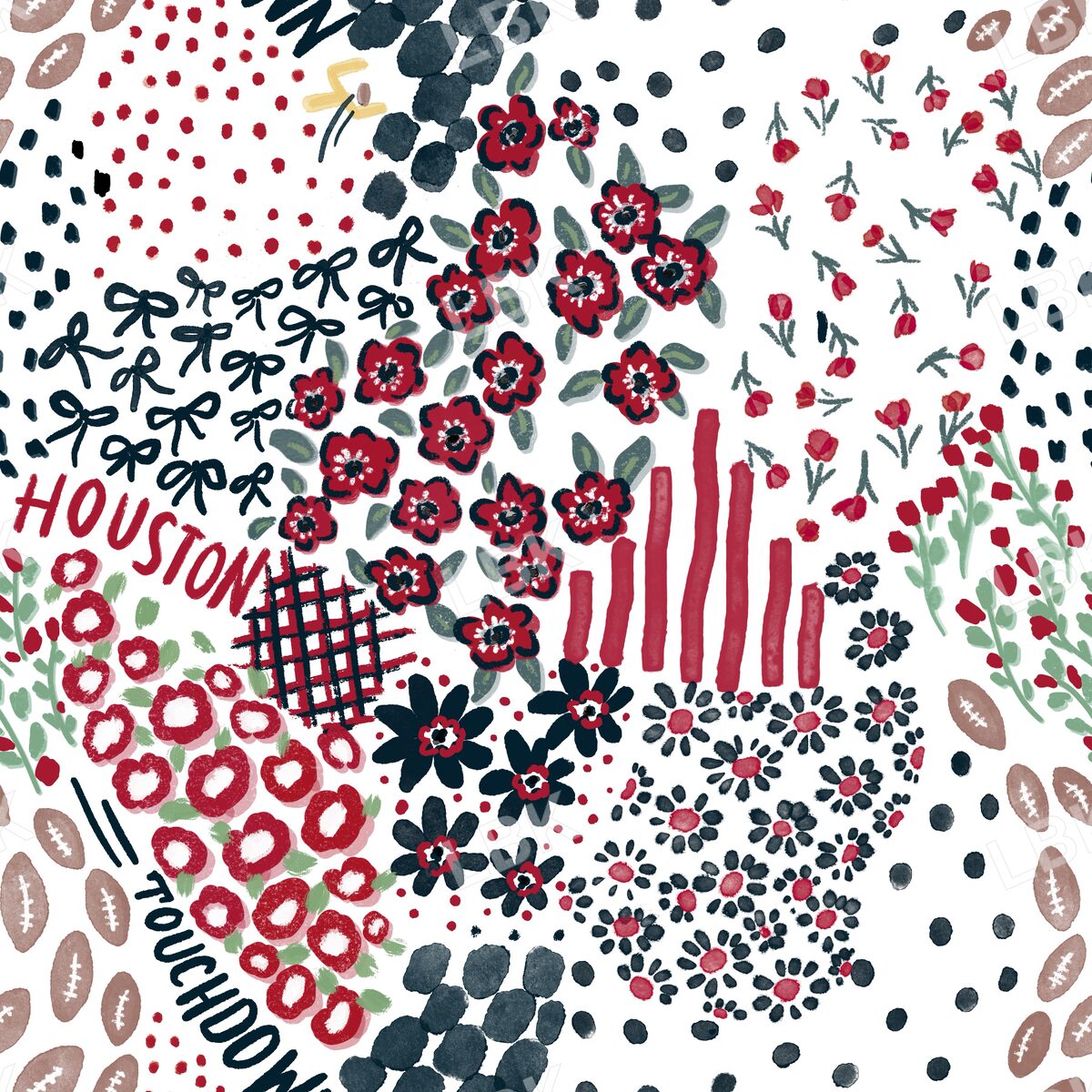 Houston Ditsy Football