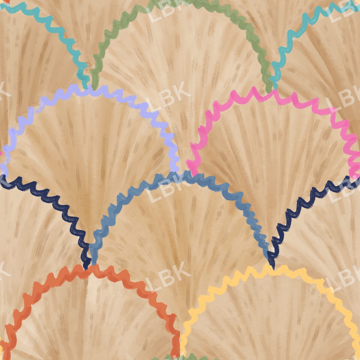 Colored pencil shavings scallop large