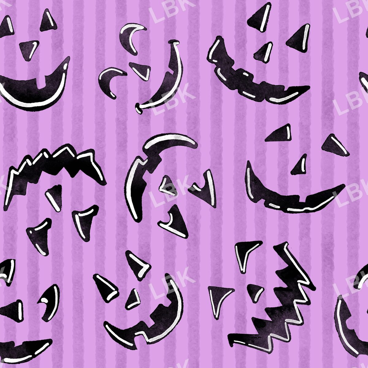 Striped Jack-o-lantern faces purple