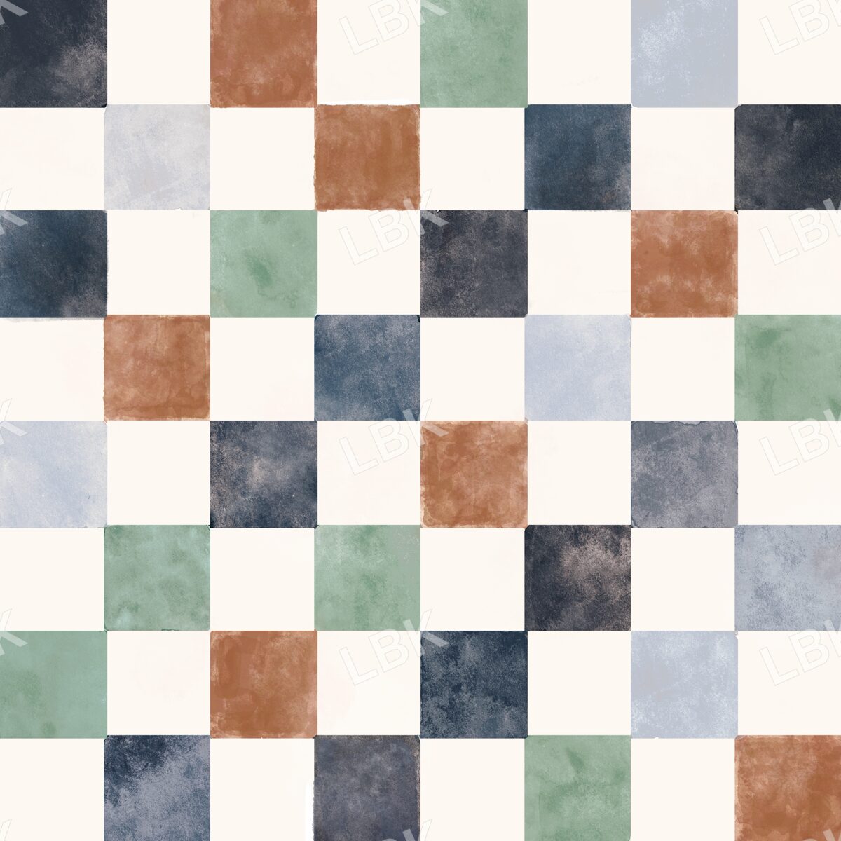 Keep Going neutral check - cream navy green brown