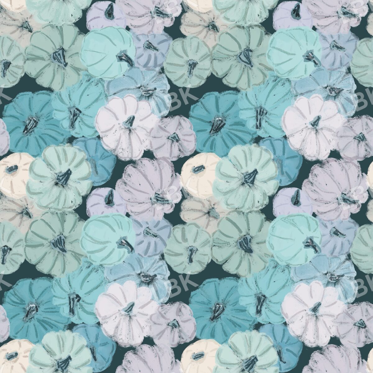 Pile of Pumpkins teal