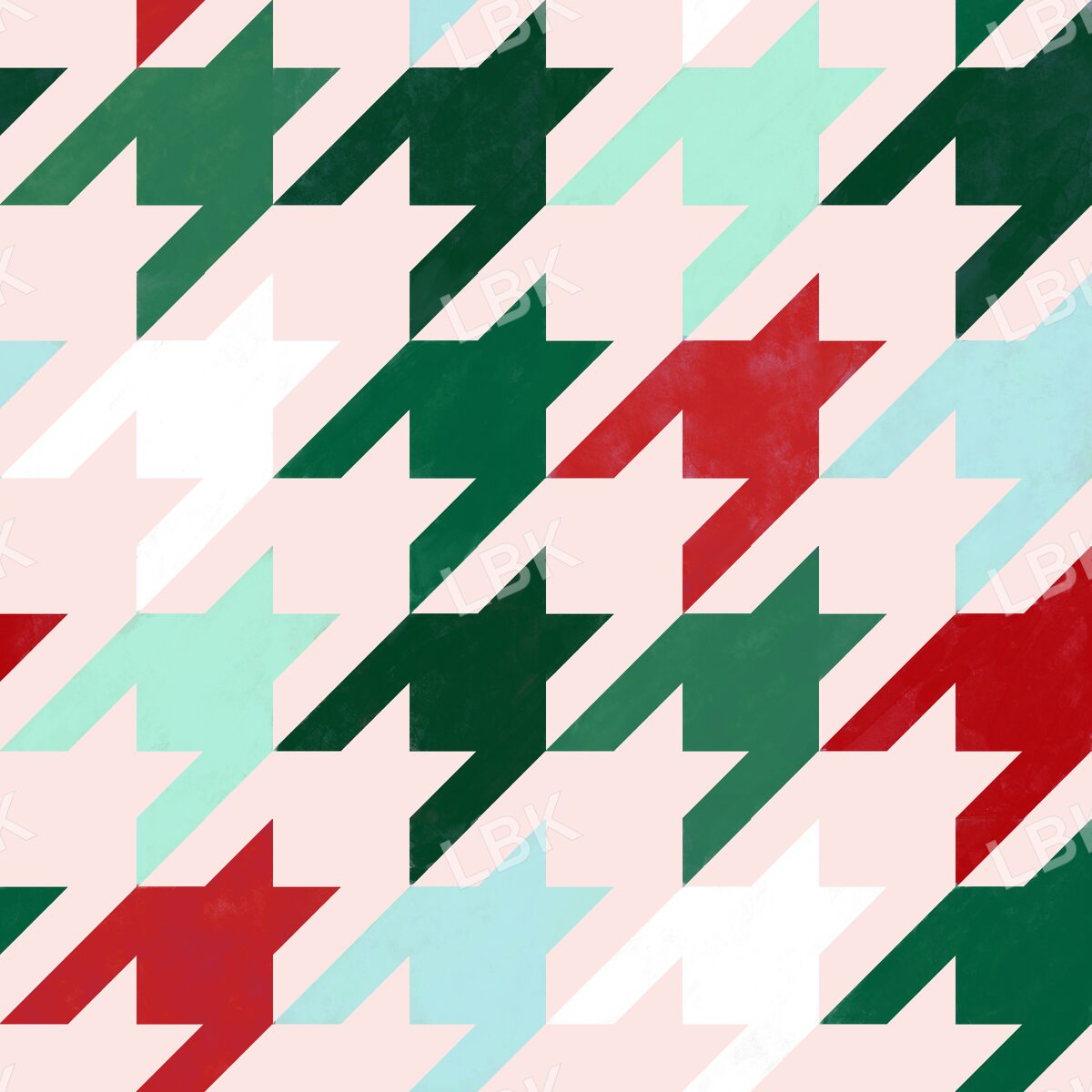 Houndstooth - powder pink
