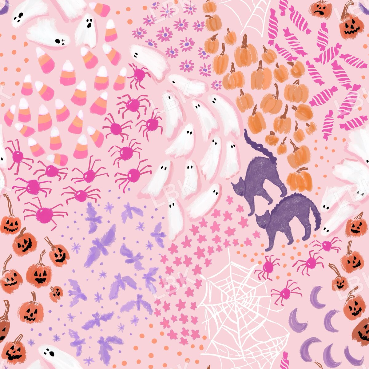 Halloween ditsy mix light pink