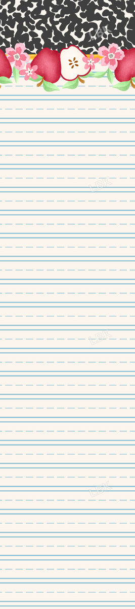 Back 2 School 2.0Single Border- Apple Floral