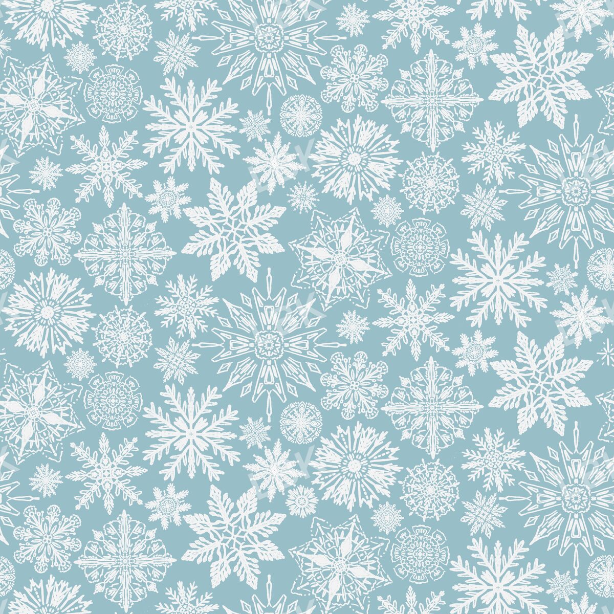 Snowflakes light blue and white
