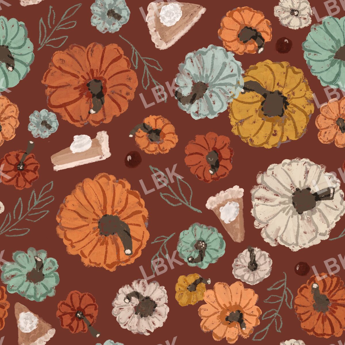 Pumpkins and Pie mahogany brown