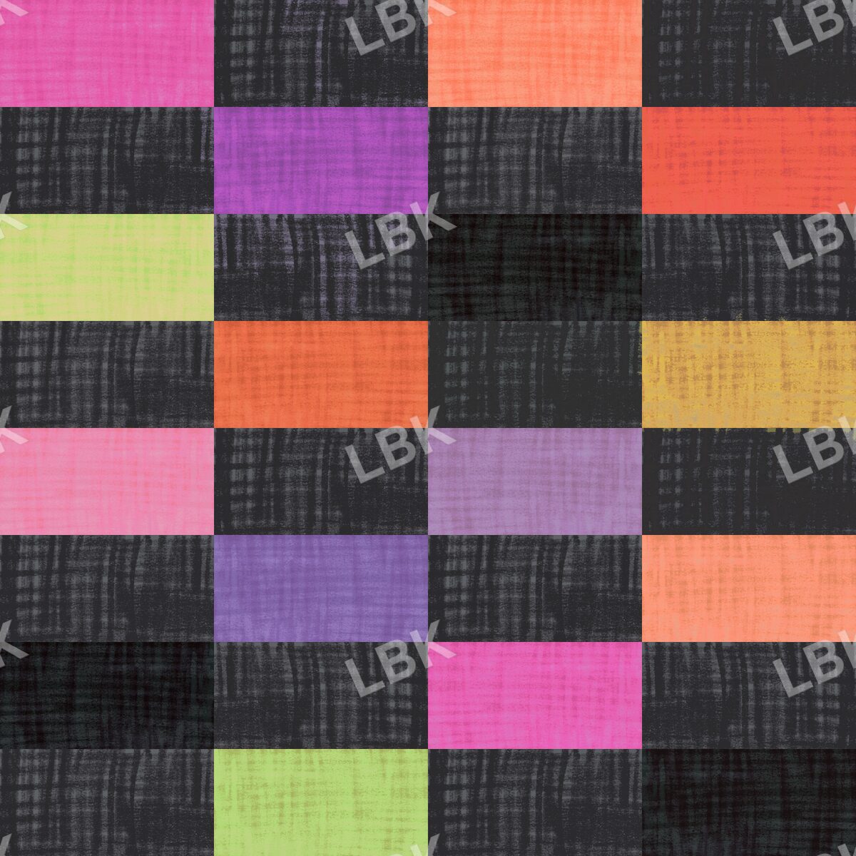 Multicolored rectangle checker faded black texture