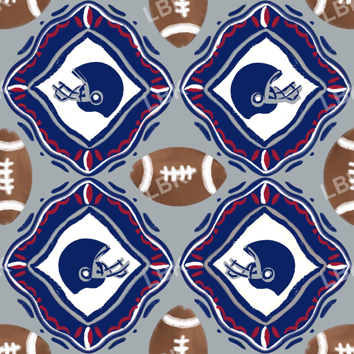 New York team football tiles gray