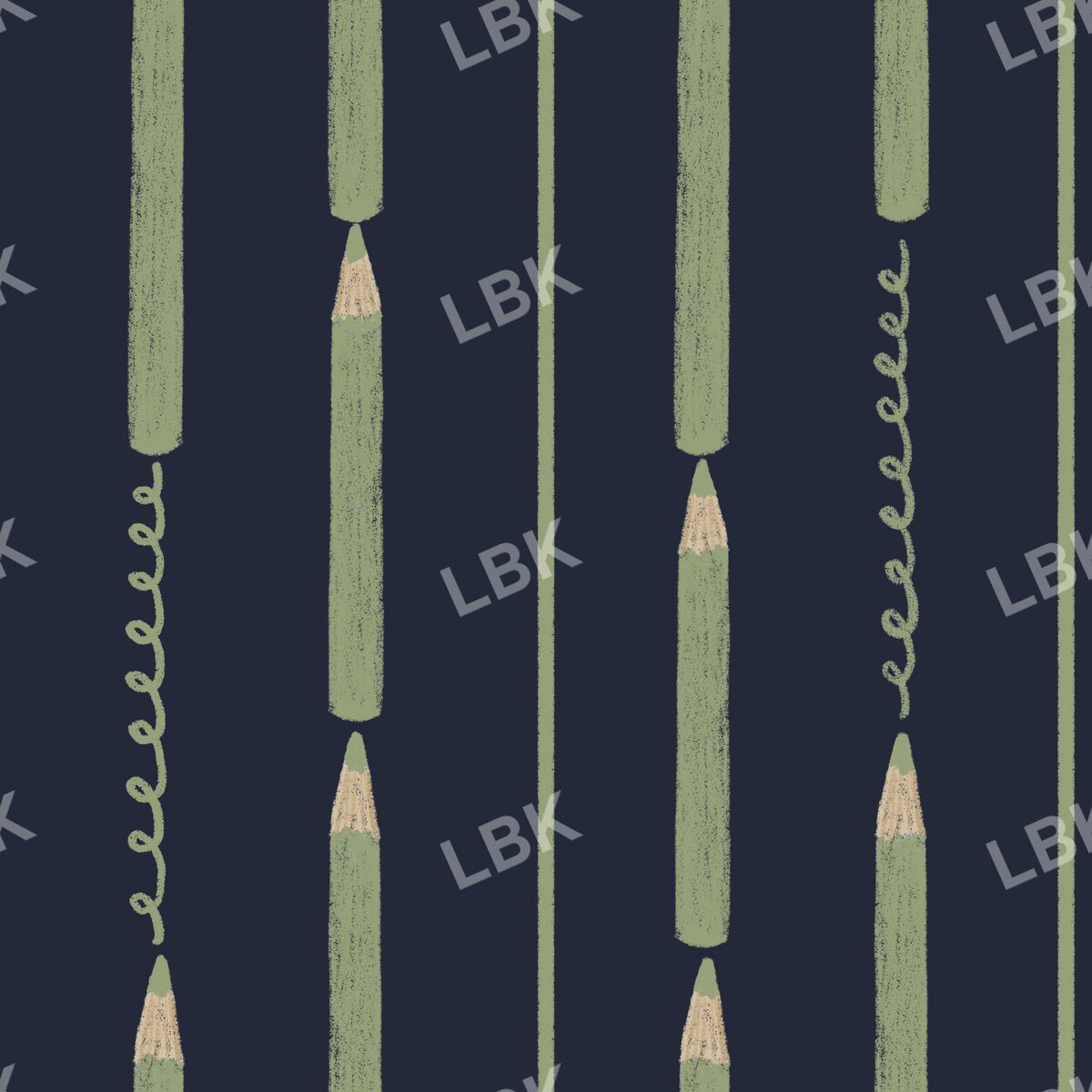 Colored pencil scribble stripe dark navy green pencil