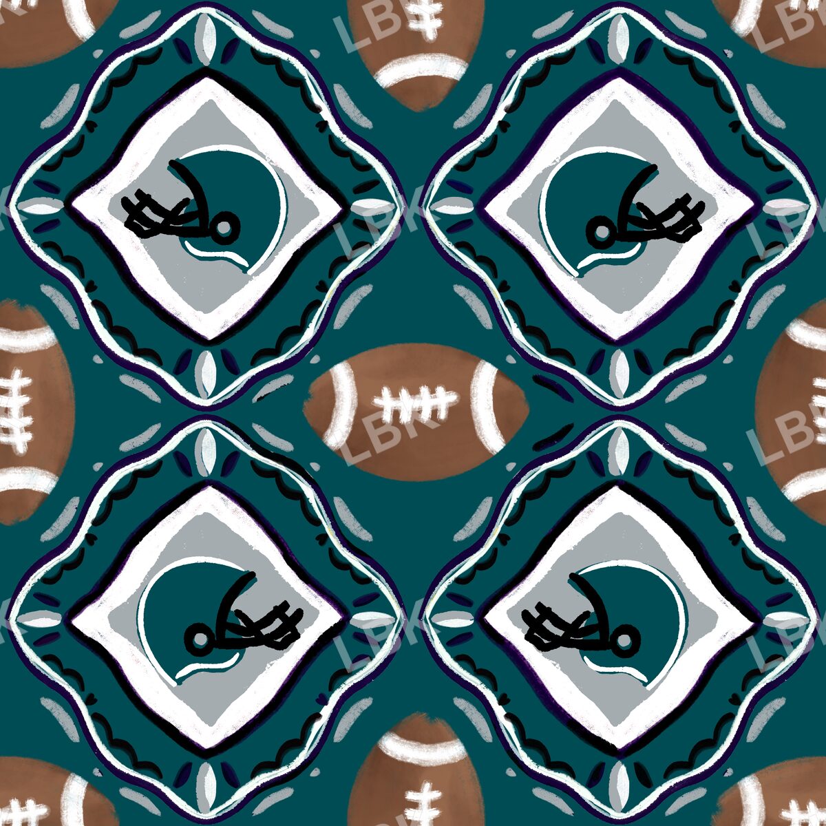Philadelphia team football tiles teal