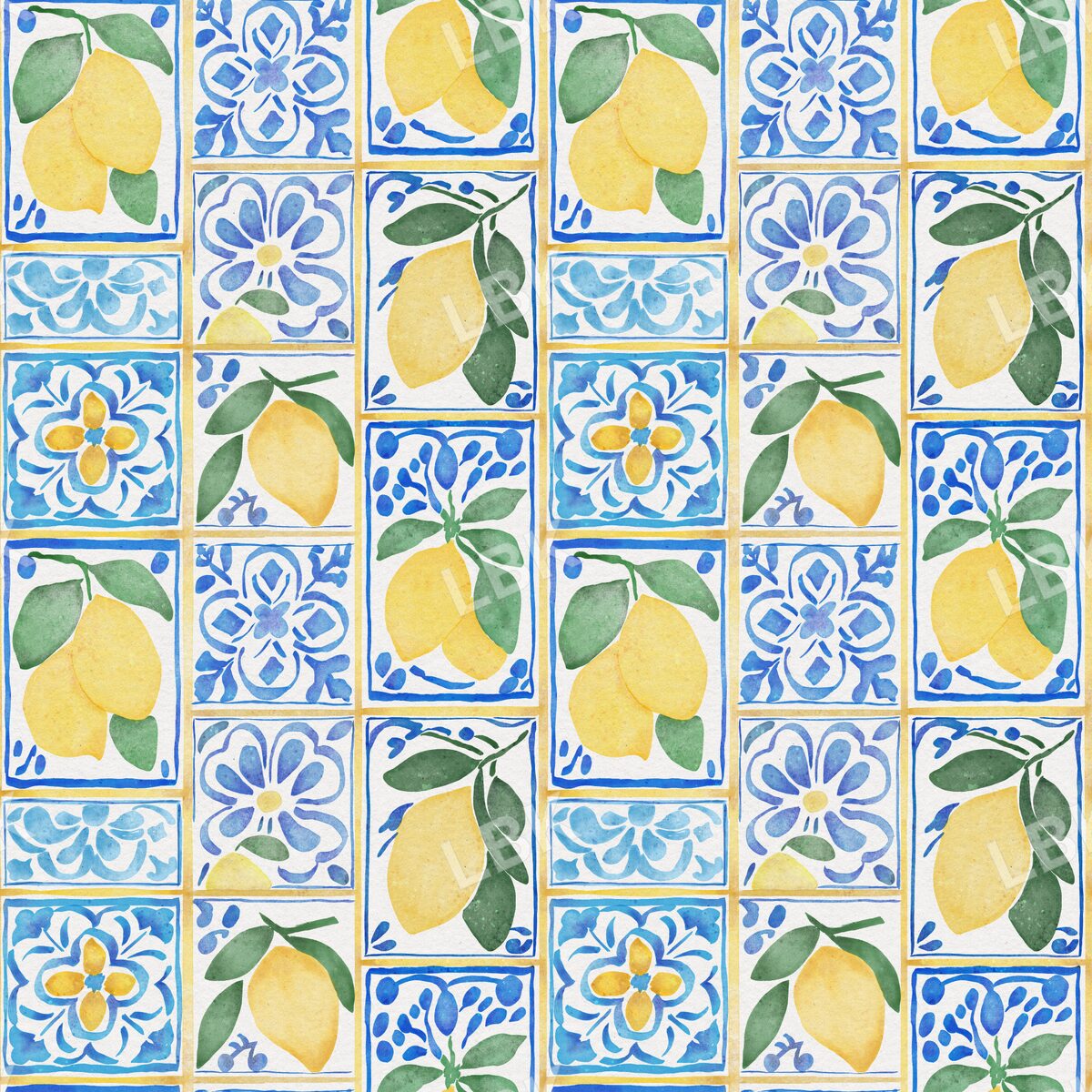 Mediterranean Tiles with Lemons