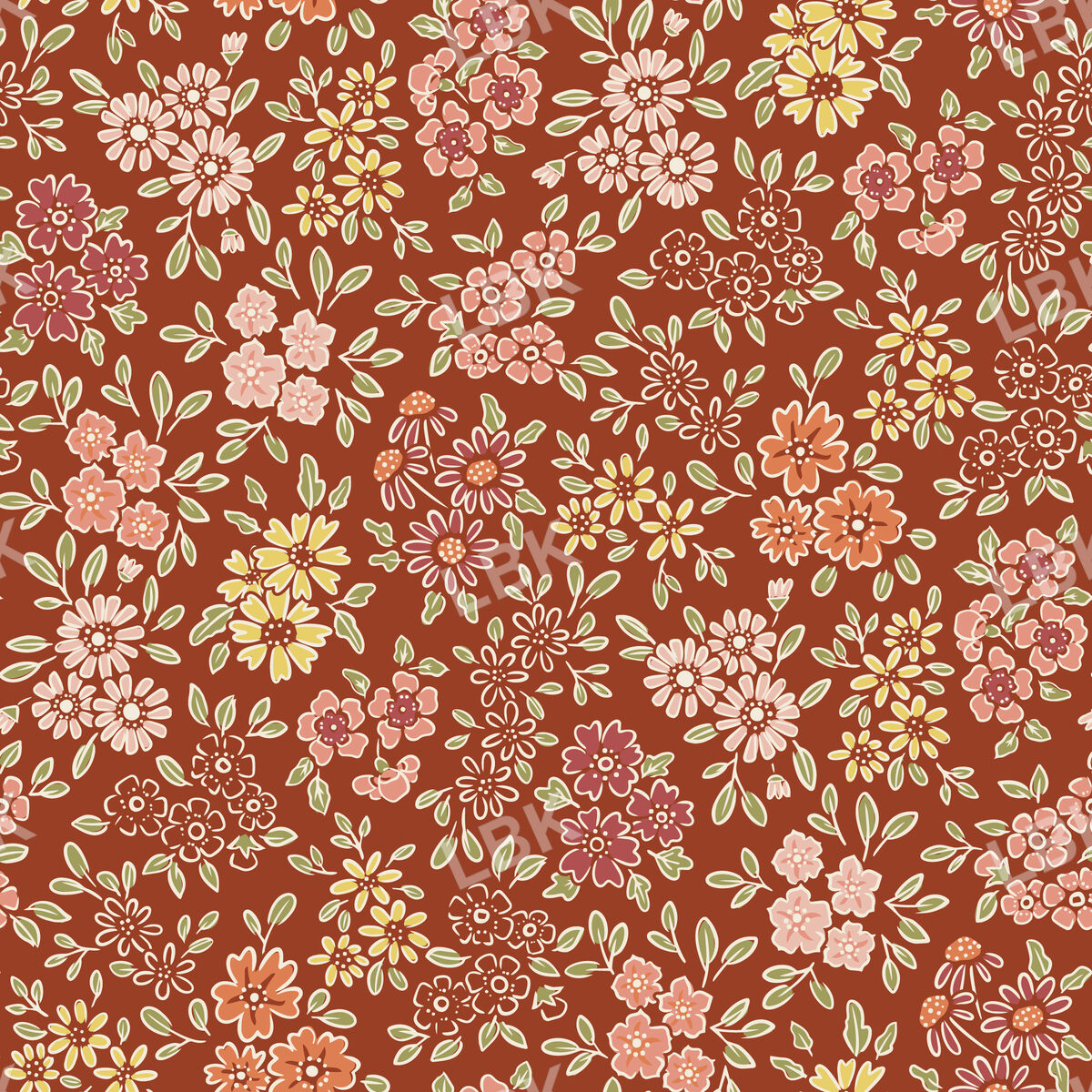 automn floral red